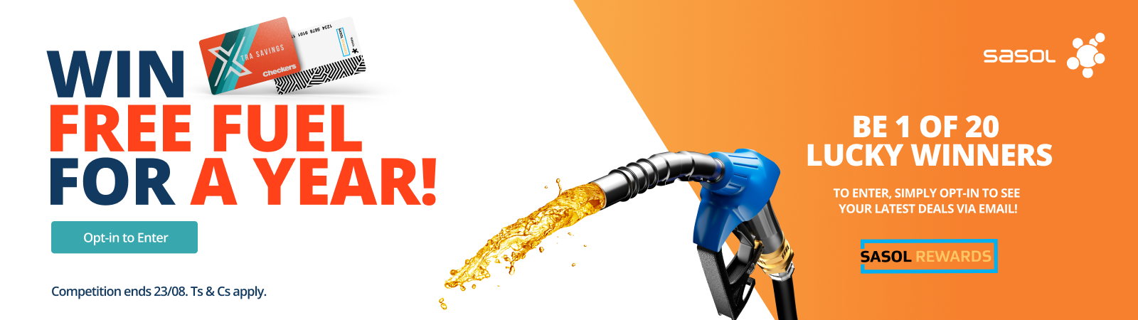 Win Free Fuel for a year with Checkers Xtra Savings and Sasol