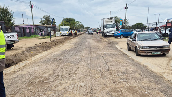 Road rehabilitation in progress on Somerspost Road, Zamdela